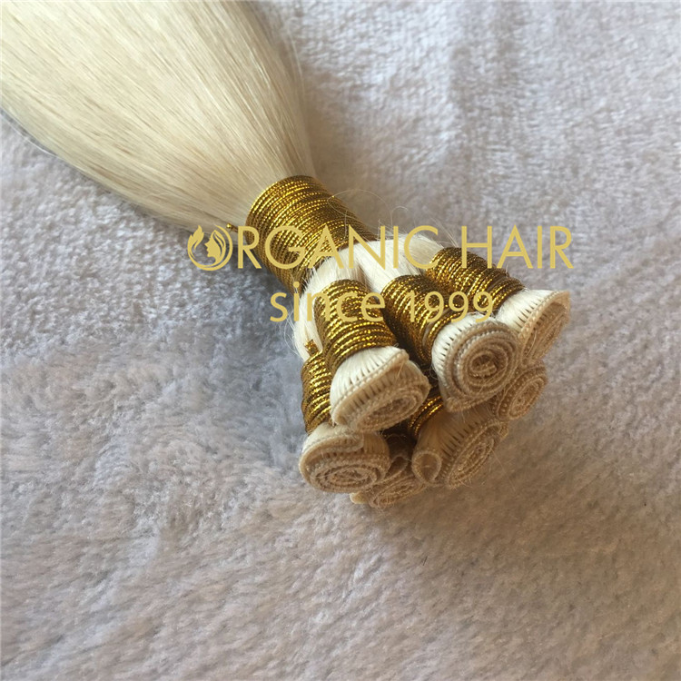 Full cuticle remy human hair hand tied weft  C46